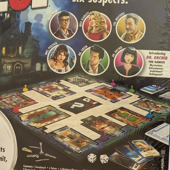 NWT Clue Dr Orchid Classic Mystery Board Game Sealed Crime Hasbro Halloween NEW - Picture 5 of 10